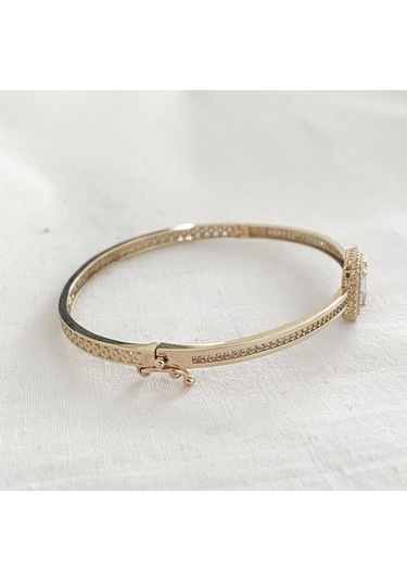 8 Ayar Altın Baget Kelepçe Yeşil