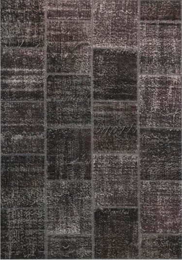 Patchwork El Dokuma Antik Anadolu Halısı Black Hole Siyah