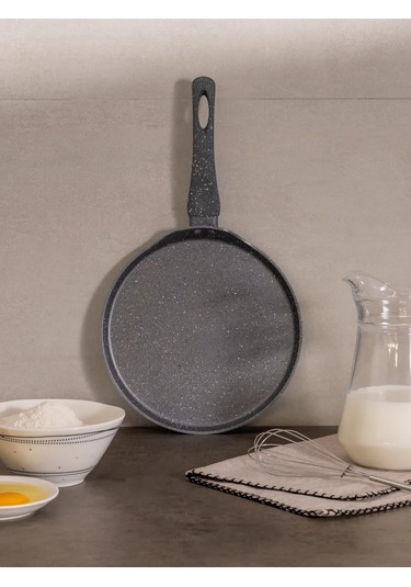 Agness Blin Tava "siyah Mermer" 24 Cm Yapışmaz 327411201 Gri