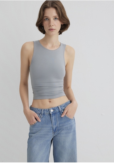 Mavi - Halter Yaka Gri Poliamid Atlet 1613499-70098 Gri