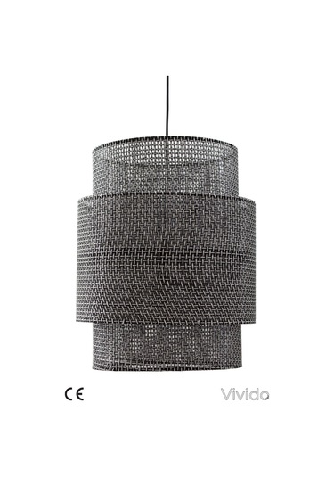 Hasır Siyah Bohem İskandinav Avize Beyaz