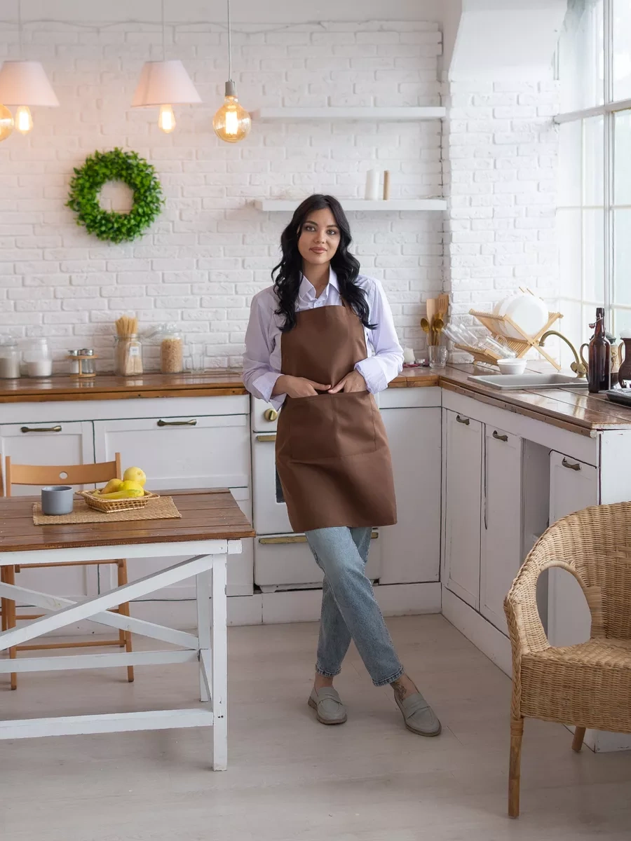 Valiver Usta İçin Cepli Mutfak İş Önlüğü 31978282 Kahverengi