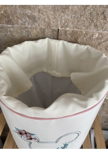 HS Hometex Minnie Mouse Nakışlı Bez Kirli & Oyuncak Sepet Seti