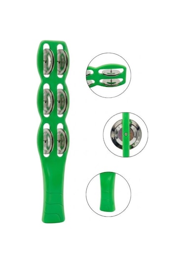 Temel Plastik Çubuk Tef 6 Zilli Yeşil 26 Cm