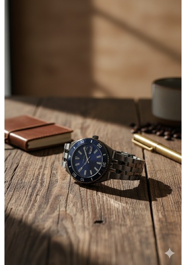 Frank Alex Erkek Kol Saati Mavi Ve Gümüş Renk, Mavi Kadran - Fxg11378.04, 2 Yıl Garantili Gümüş - Mavi