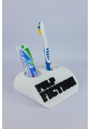 Pulp Fiction - Dekoratif Diş Fırçalık Beyaz