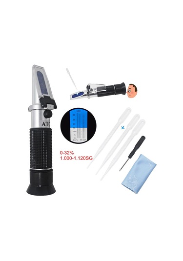 Ketotek Refraktometre Brix 0-32% 1.000-1.120sg Perakende Kutusu Olmadan Bira Wort Hidromet Bira Üretimi İçin