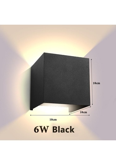 Siyah Modern Led Duvar Lambası Plastik Kabuk Oturma Odası İçin Square 6w Cool White Siyah