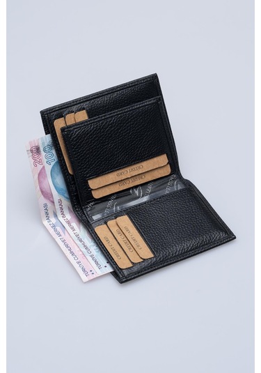 DERİNSS DRC7023 Hakiki Deri Erkek Siyah Cüzdan