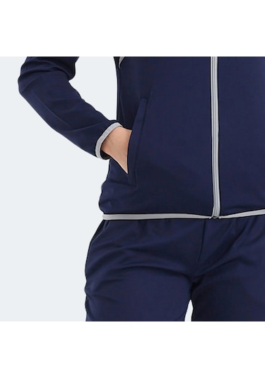 Slazenger ROCKSTAR Kadın Fermuarlı Dik Yaka Cepli Lacivert Eşofman Takımı