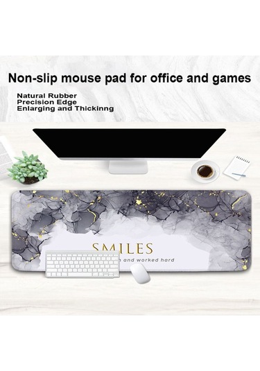 Mermer Dokulu Mouse Pad Klavye Matı Mor 300x600x2mm Mor