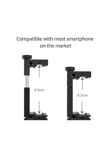 Yunboo Alüminyum Telefon Tutucu Soğuk Ayaklı Ve 1/4 Vida Delikli - 6.5-9.5cm Genişlik Aralığı, Esnek Ve Dayanıklı