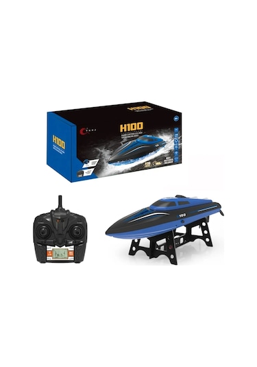 H100 Rc Hız Teknesi Su Geçirmez Yüksek Hızlı 35 Cm Mavi Renk