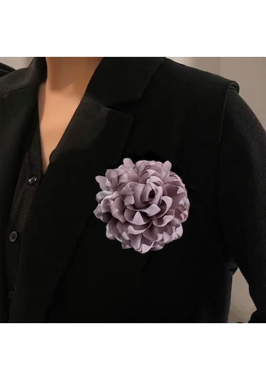 Homyl Kadınlar Için Çiçek Broş Rozeti Büyük Dans Ziyafeti Açık Mor