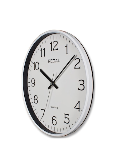 Regal 0250 WW  İnce Çerçeve Slim Duvar Saati Beyaz