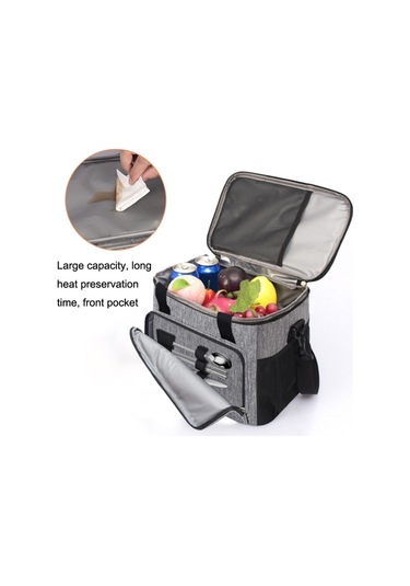 Cbtx 10l Oxford Kumaş Termal Yalıtımlı Su Geçirmez Seyahat Öğle Yemeği Çantası Omuz Askılı Piknik Soğutucu Tote - Lacivert