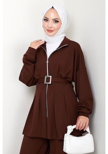 Dilsa Kemerli Oysho İkili Takım 1607 - Kahve Kahverengi