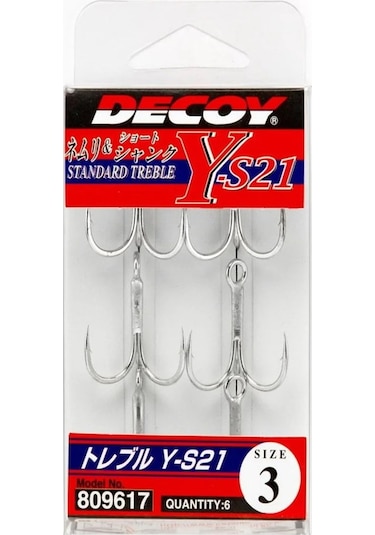Decoy Y-S21 Standart Treble Üçlü Maket Balık iğnesi - 6