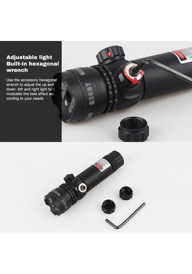 Mufunye Usb Şarjlı Yeşil Lazer Hedefleyici, Yüksek Güçlü Tactical Fener, Uzatılabilir Işın, Metal Gövde, 2600ft Görünürlük, Şarj Aleti Ve Tutucuları Dahil Siyah