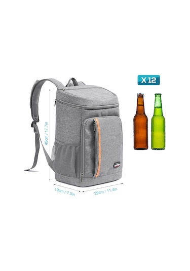 Padalink Termal Sırt Çantası - Soğuk Ve Sıcak Tutar, Geniş Cepli, Seyahat Ve Piknik İçin İdeal Gri