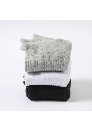 Padalink Erkek Kısa Çorap 8'li Paket - Pamuklu, Teri Emici, Koku Engellici, Spor Ve Günlük Kullanıma Uygun, Beyaz Beyaz