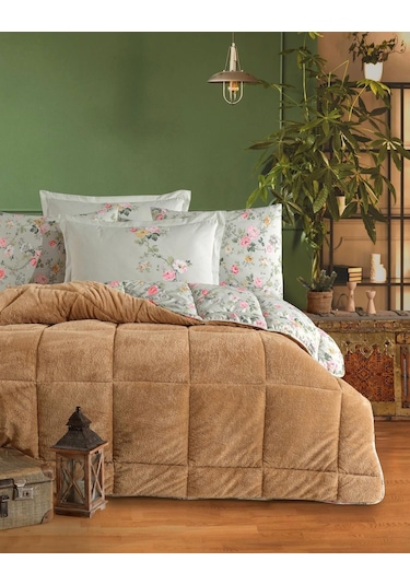 Clasy Wellsoft Çift Kişilik Çift Taraflı Uyku Seti Elara Hardal