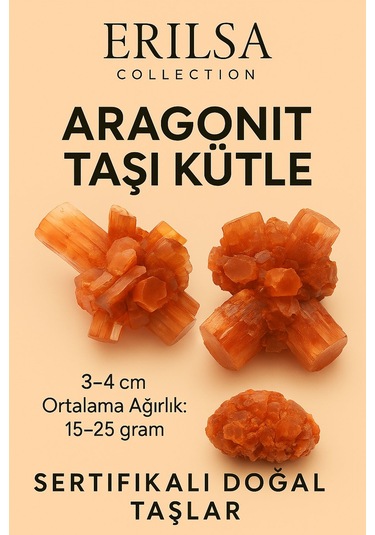 Sertifikalı Ham İşlenmemiş Aragonit Taşı Kütle - El Taşı - Topraklanma, Sabır Duygusal Denge Taşı