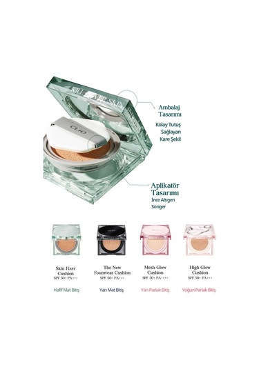 Kalıcı, Mat Cushion Fondöten Clıo Kill Cover Skin Fixer Cushion + Refill 23n Ginger Spf50+ Pa+++ 23