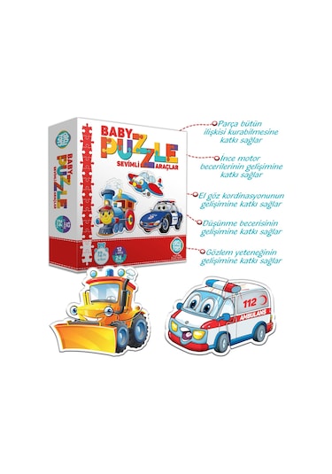 Circle Toys Baby Puzzle Sevimli Araçlar