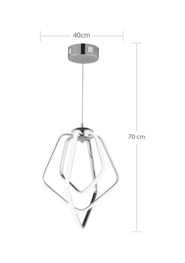 Ld 068 Model Gold 3 Renkli Salon Ve Oturma Odası İçin İdeal Alüminyum Avize, 40x70 Gold