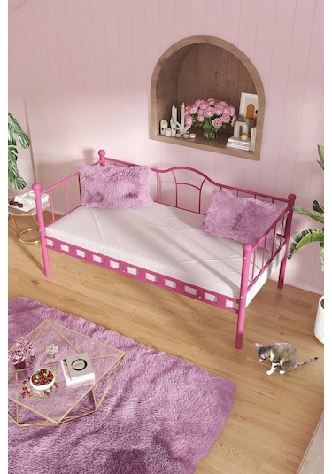 Argimo Kamelya Pembe Sedir Metal Karyola 90x190