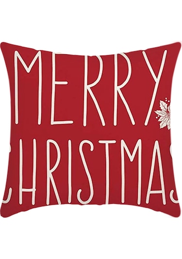 Cartoon Hand-painted Style Christmas Decorative Pillow No.107 Ekru