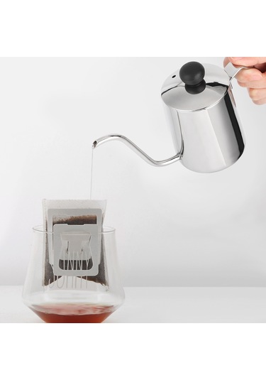 Manuel Demleme İçin Uzun Ağızlı Su Isıtıcısı, Ergonomik Saplı Paslanmaz Çelik Kahve Potu, Rahat Saplı Pour Over Kahve Potu Ve Diğer