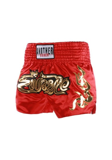 Kırmızı Muay Thai Boks Şort Kadın Erkek Eğitim Mücadele Kickboks Sandıklar Geniş Elastik Kemer Nakış Desen Boks Şort Kırmızı