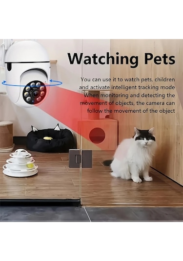 Chuangyinshop Cu7 64g Card 2.4g Wifi Destekli Full Hd Güvenlik Kamerası Hareket Izleme Gece Görüşü İki Yönlü Ses Ev İçi Güvenlik Kamera