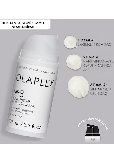Olaplex No:8 Bond Intense Moisture Mask 100 ML + No:3 Repairs and Strengthens 100 ML