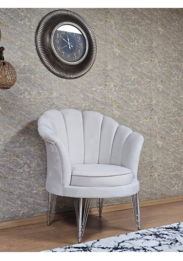 Tekli İstiridye Krom Kaplama Telli Ayak Çay Seti Koltuk Tekli Ber Çok Renkli