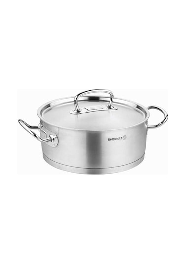 Korkmaz Proline 24 Cm Satin Paslanmaz Çelik Kısa Tencere A1170