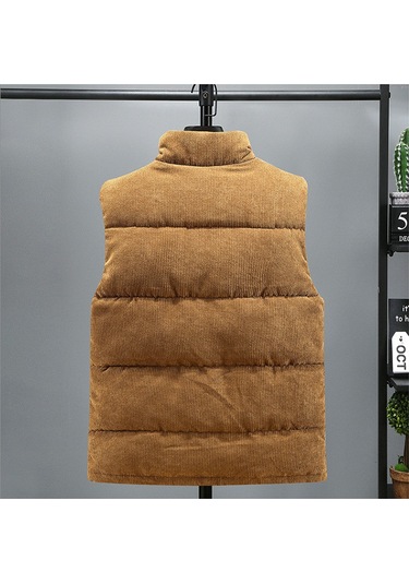 Erkekler İçin Sonbahar Ve Kış Modası Pamuklu Yelek Siyah