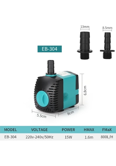 Eb-304 15w Akvaryum Dalgıç Su Pompası Çeşme Filtresi Balık Gölet