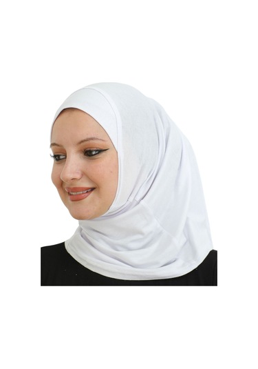Spor Başörtüsü Kadın Hazır Giyim Türban Viskon Eşarp Şal - Beyaz Beyaz
