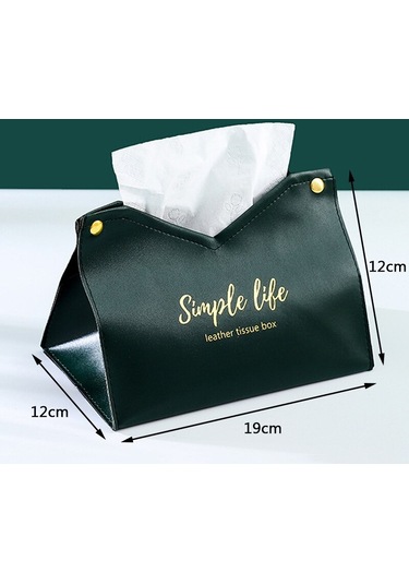 Yeşil Deri Doku Kutusu Araba Doku Kutusu Ev Oturma Odası Dekorasyon Yatak Odası Mutfak Masaüstü Modern İskandinav Saklama Kutusu Peçete Tutucu