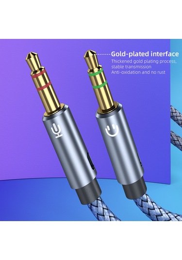 Essager Kadın Çift Erkek Mic AUX Ses Y Kablosu 3.5 MM 0.25 Metre