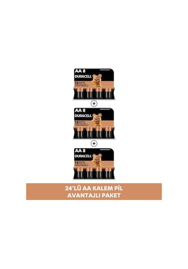 Alkalin Aa Kalem Pil, 1,5v Lr03 / Mn2400 , 8'li Paket X 3