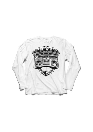 Old School Musıc Radyo Emblem Wıth Beem Uzun Kollu Erkek Tişört (518431421)