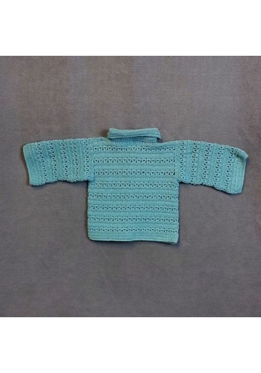 Uretti - Talia 8659 0480 El Örgüsü Koton İp Erkek Çocuk Yeşil Hırka - 6 / 9 Ay Yeşil