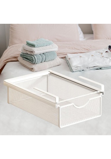 Homyl Raf Altı Depolama Sepeti Ofis Kitaplık Dolap İçin Basit Beyaz