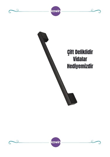 Köprü Alüminyum Metal Lüks Modern Mobilya Çekmece Mutfak Dolabı Kulpu Siyah 96mm