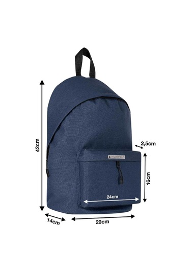 Rakerplus Lacivert 42x29x14 Cm Unisex Klasik Sırt Okul Çantası Lacivert
