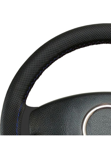 Renault Kangoo Uygun Deri Direksiyon Kılıfı Sarmalı Dikmeli Mavi Dikişli Kokusuz Mavi